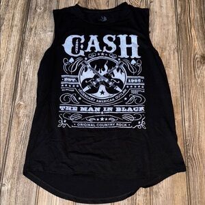 Johnny Cash tank top sleeveless medium soft Black Shirt